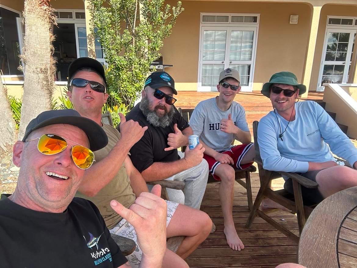 Poenamo crew on the deck after a day's fishing